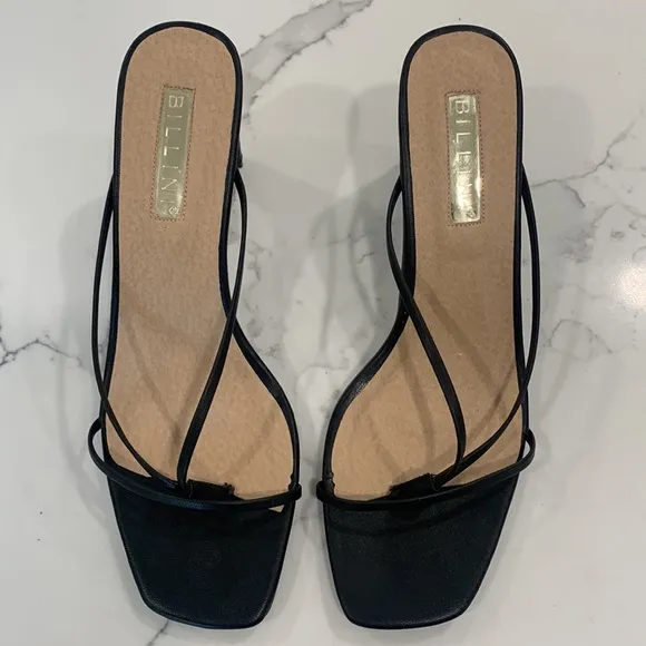 Billini Strappy Mules Shoes Chantel Black. Size 10
