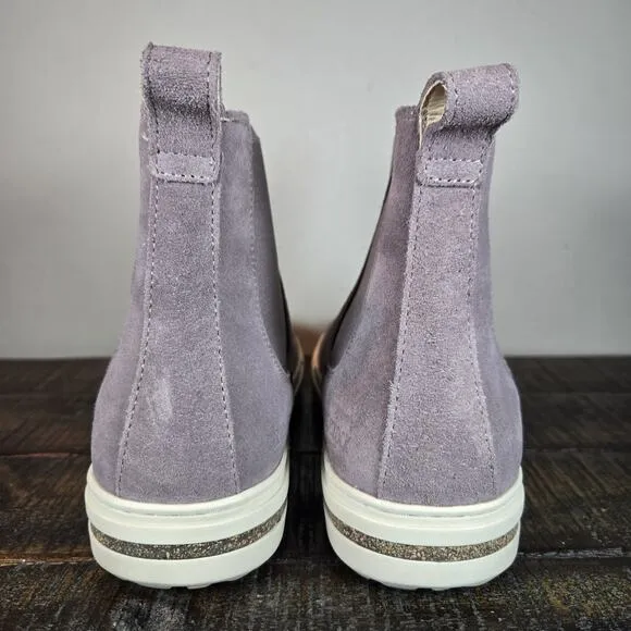 Birkenstock Bend Chelsea Womens Size 5 EU 36 Narrow Suede Boots Purple White