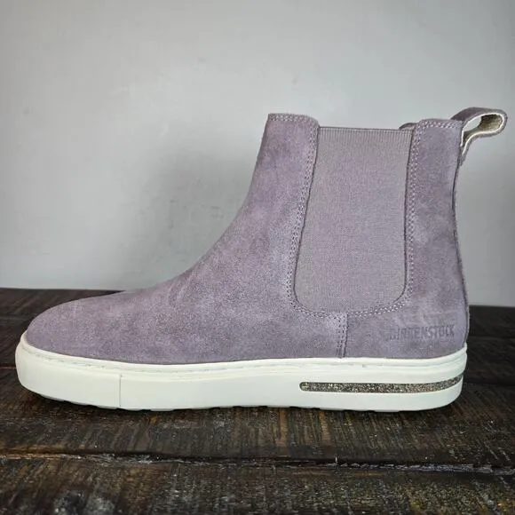 Birkenstock Bend Chelsea Womens Size 5 EU 36 Narrow Suede Boots Purple White