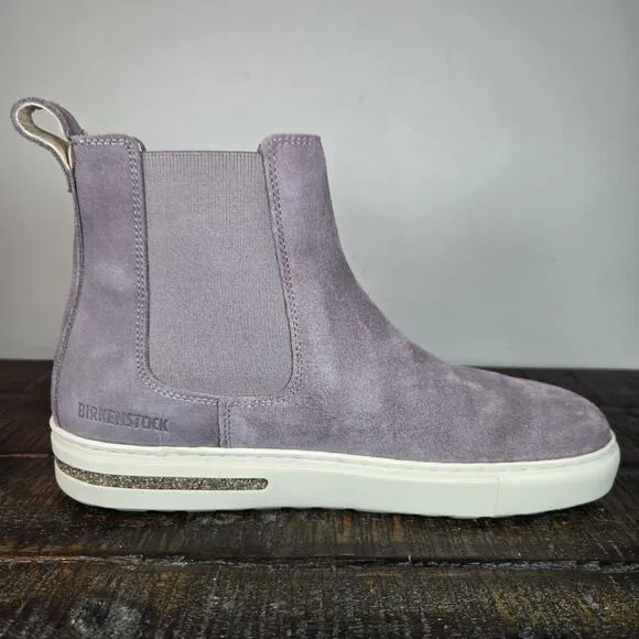 Birkenstock Bend Chelsea Womens Size 5 EU 36 Narrow Suede Boots Purple White