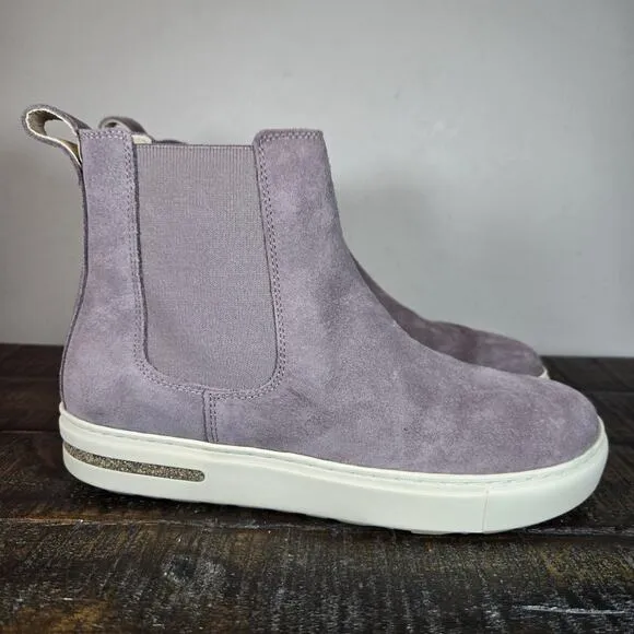 Birkenstock Bend Chelsea Womens Size 5 EU 36 Narrow Suede Boots Purple White