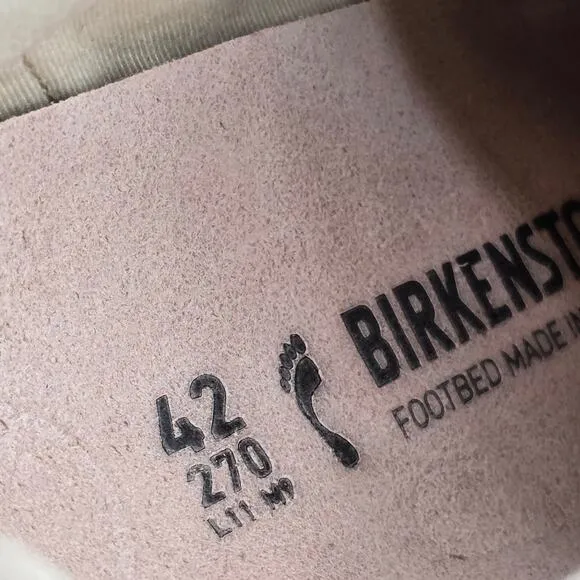 Birkenstock Bend Shoes Men's 9 42 Beige Canvas Suede Lace Up Low Casual Sneakers