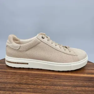 Birkenstock Bend Shoes Men's 9 42 Beige Canvas Suede Lace Up Low Casual Sneakers