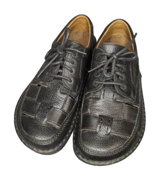 Birkenstock Bodega Black Leather Lace-up Shoes 4…