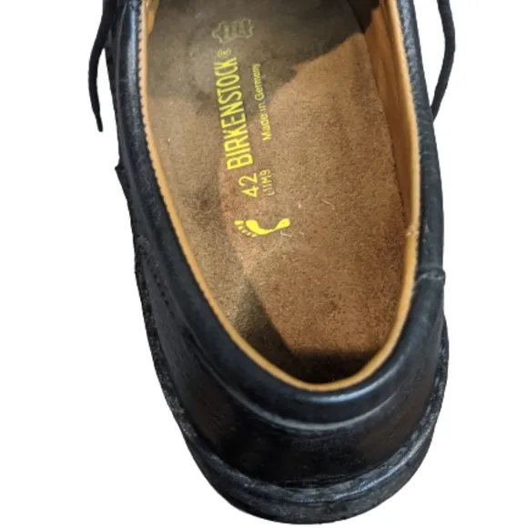 Birkenstock Bodega Black Leather Lace-up Shoes 4…