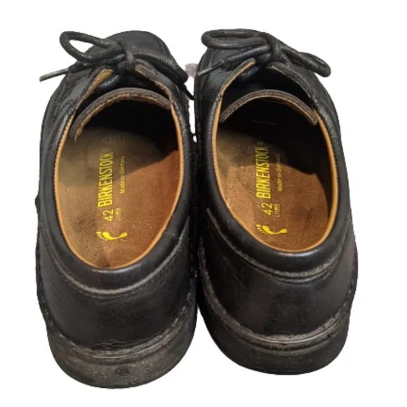 Birkenstock Bodega Black Leather Lace-up Shoes 4…