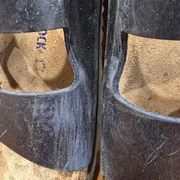 Birkenstock Dark Blue Arizona Midnight Natural Leather sandals shoes 39 8.5