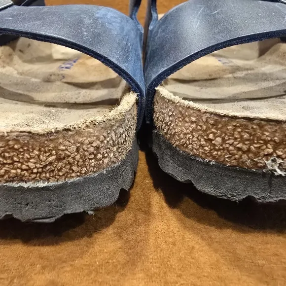 Birkenstock Dark Blue Arizona Midnight Natural Leather sandals shoes 39 8.5