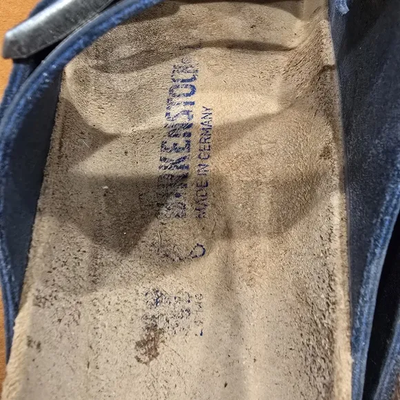 Birkenstock Dark Blue Arizona Midnight Natural Leather sandals shoes 39 8.5