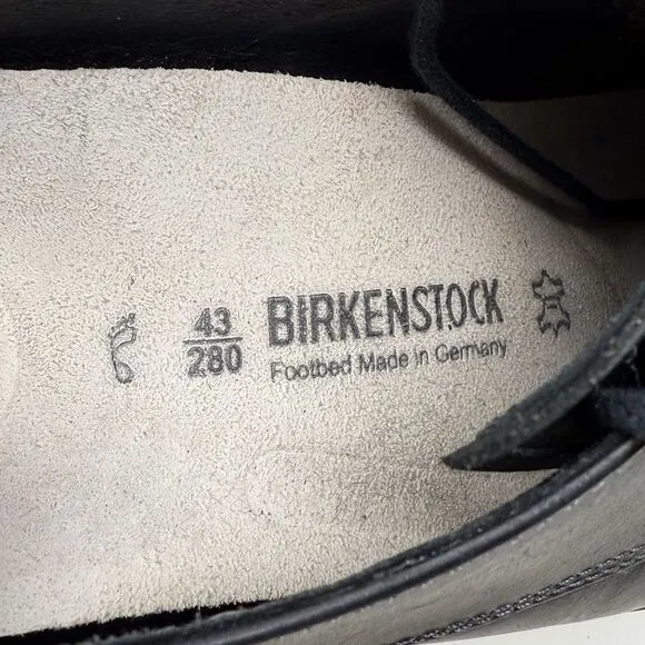 Birkenstock Gilford Low Derby Mens 10 EU 43 Black Leather Casual Preppy Shoes