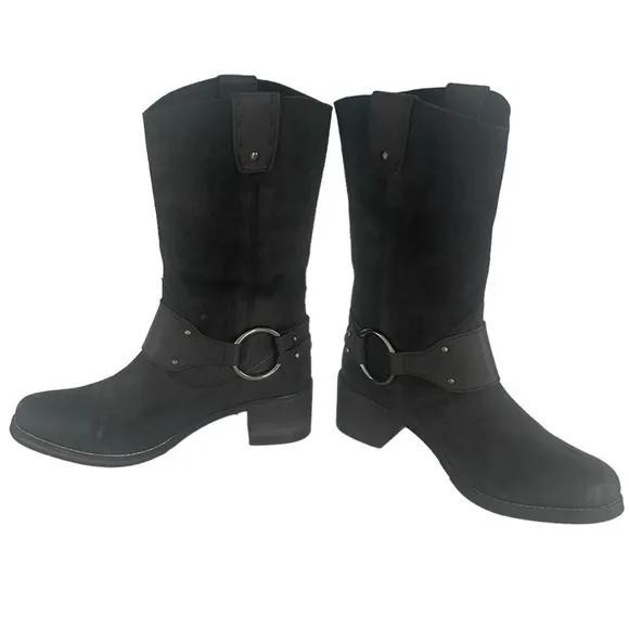 Black Johnston &amp; Murphy Women’s Moto Boots