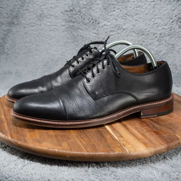BLAKE MCKAY T9 BLACK LEATHER CAP TOE OXFORD SHOES MEN'S SIZE 8.5 LACE UP ...