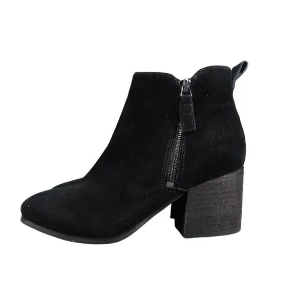 Blondo Shoes Womens 6 Bootie Block Heel Classic Leather Fashion Waterproof Black
