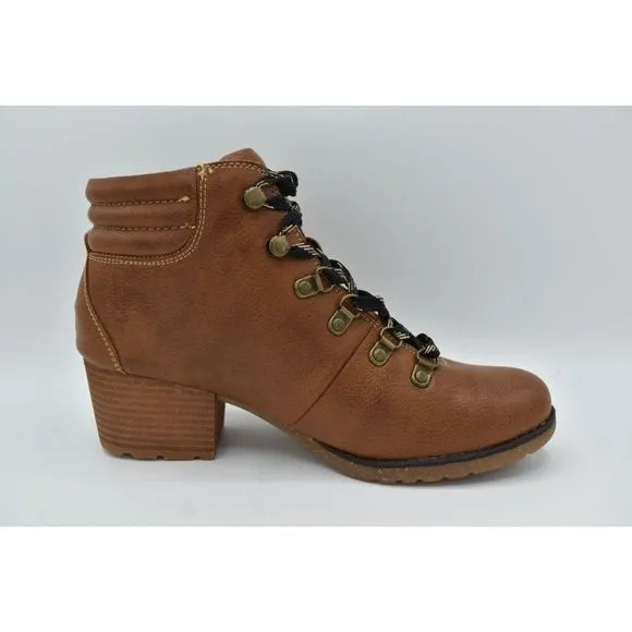 BOC Born Concept Womens Size 11 Alder Brown Block Heel Lace Up Booties Boots