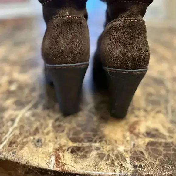 BOC Børn Concept Women Size 8.5 Brown Suede Lace Up Heel Ankle Boots