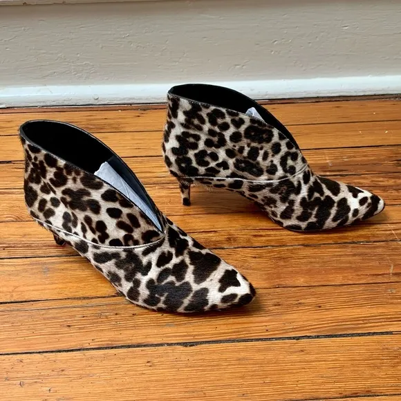 Boden Alexis snow leopard print heeled boots