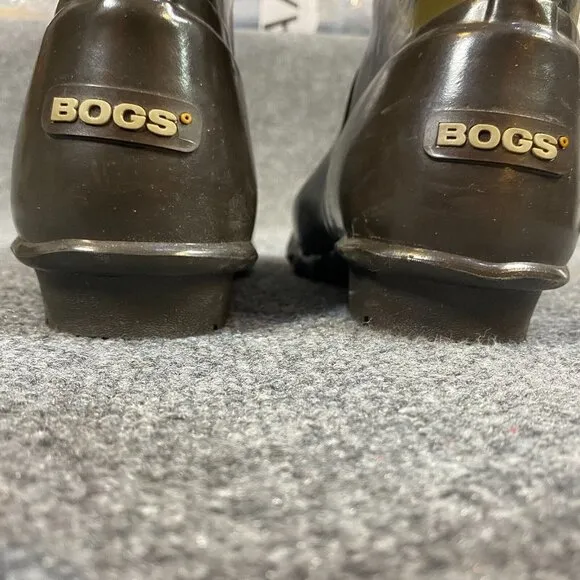 BOGS Becca Swirl Boots 7 Brown Rain Snow Short