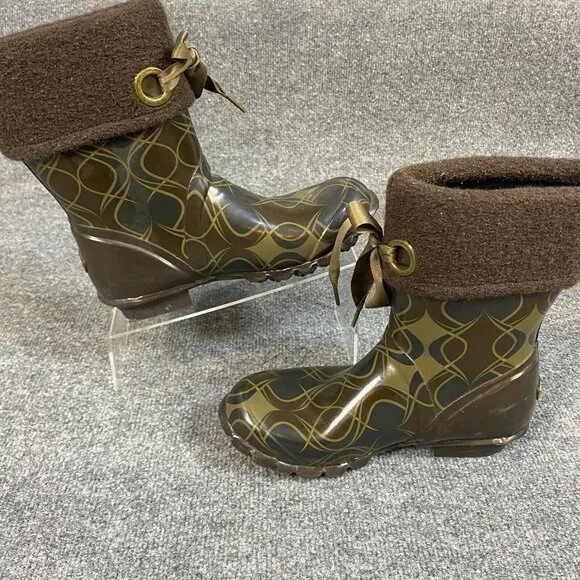 BOGS Becca Swirl Boots 7 Brown Rain Snow Short