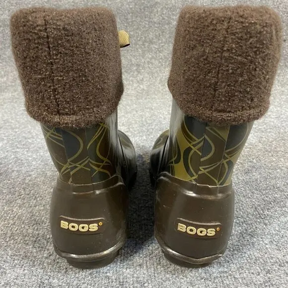 BOGS Becca Swirl Boots 7 Brown Rain Snow Short