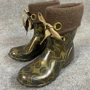 BOGS Becca Swirl Boots 7 Brown Rain Snow Short