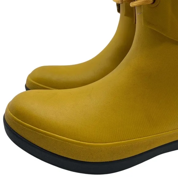 BOGS Womens Shoes Amanda II Lace Up Rain Boots Sz 6 Yellow Rubber Waterproof