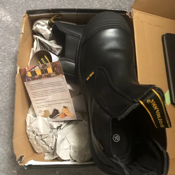 Boiwanma Steel Toe Men’s boots, black, Size 10