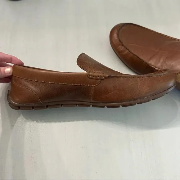 Born Brompton Men’s Brown Leather Slip-On Loafer Shoes Size 11.5 M GUC