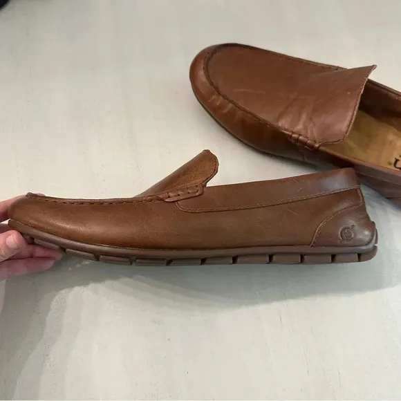 Born Brompton Men’s Brown Leather Slip-On Loafer Shoes Size 11.5 M GUC