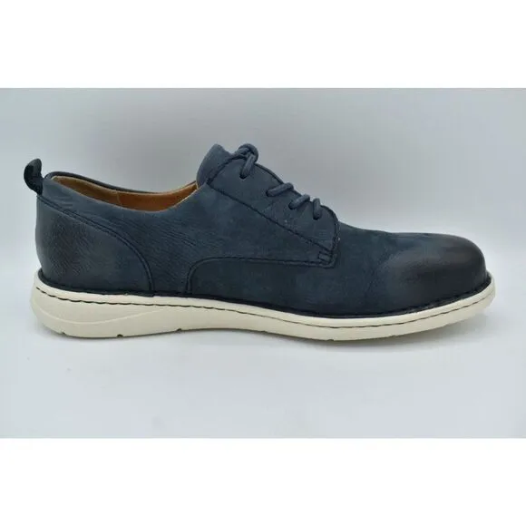 Born Mens Size 12 Todd Navy Blue Nubuck Plain Toe Derby Casual Shoes