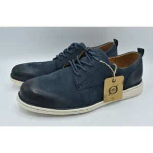 Born Mens Size 12 Todd Navy Blue Nubuck Plain Toe Derby Casual Shoes