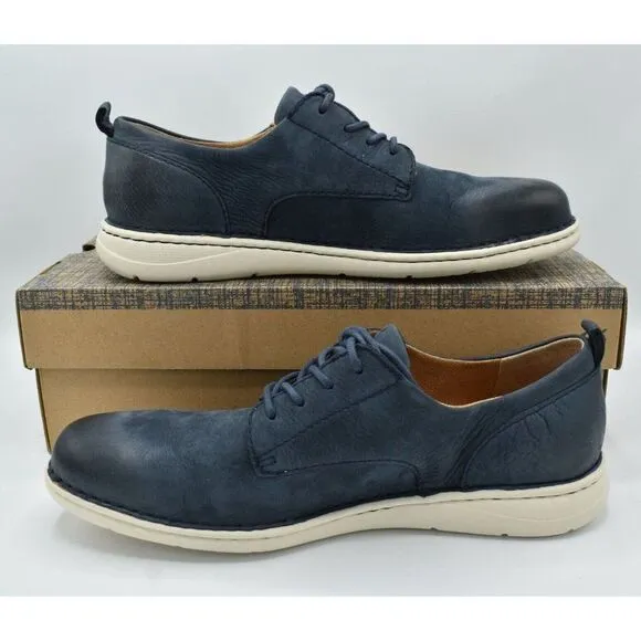 Born Mens Size 12 Todd Navy Blue Nubuck Plain Toe Derby Casual Shoes