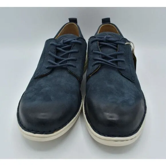 Born Mens Size 12 Todd Navy Blue Nubuck Plain Toe Derby Casual Shoes