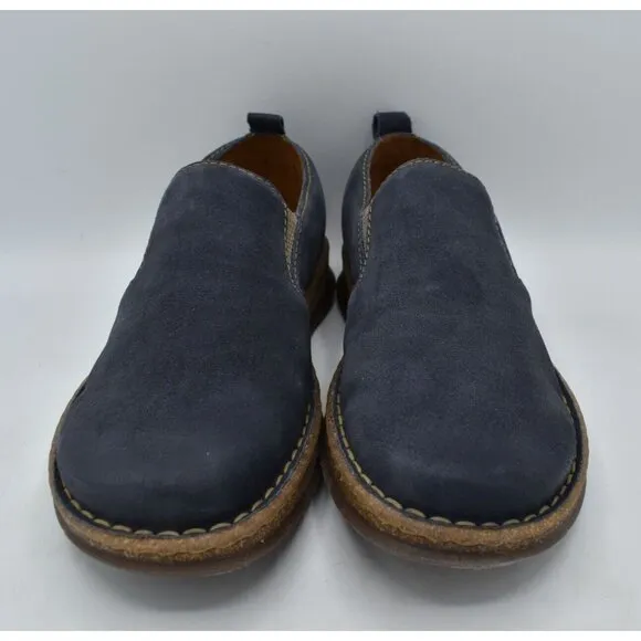 Born Mens Size 8 Bryson Dark Blue Distressed Leather Slip On Casual Shoes