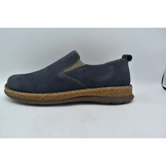 Born Mens Size 8 Bryson Dark Blue Distressed Leather Slip On Casual Shoes