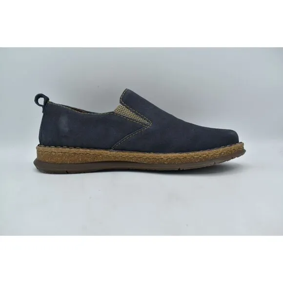 Born Mens Size 8 Bryson Dark Blue Distressed Leather Slip On Casual Shoes