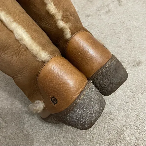 Born Sheep Skin Leather Shearling Chestnut Nome Tall Boots