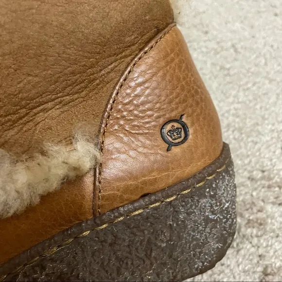 Born Sheep Skin Leather Shearling Chestnut Nome Tall Boots