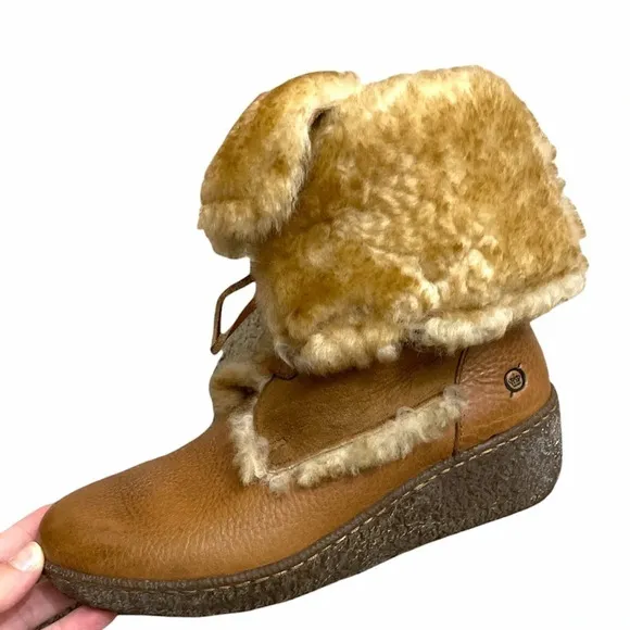 Born Sheep Skin Leather Shearling Chestnut Nome Tall Boots