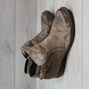Born Women Jem Ankle Distressed Leather Heels Boots shoes sz 11M