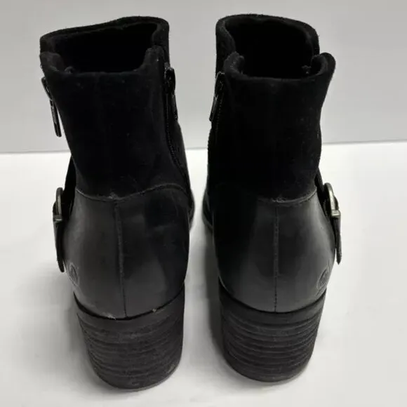Born Women’s Korita, Black Leather Winter Boots, Size 8 M