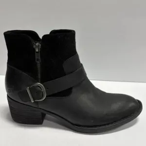 Born Women’s Korita, Black Leather Winter Boots, Size 8 M