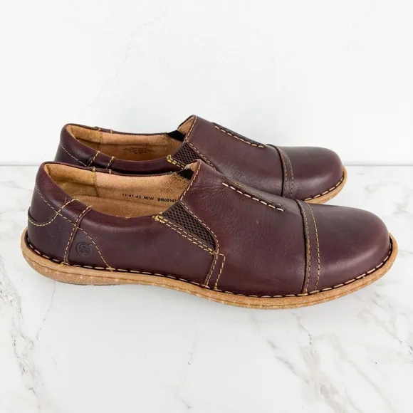 Born Women’s Nampa Brown Nubuck Slip-On Shoes Sz 11