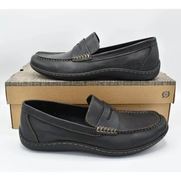 Born Mens Size 9 Simon II Black Penny Loafer Driver Slip on Shoes
