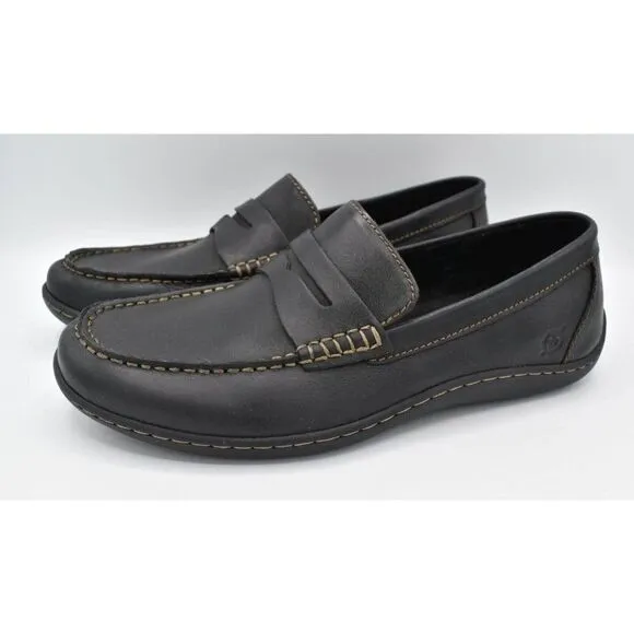 Born Mens Size 9 Simon II Black Penny Loafer Driver Slip on Shoes