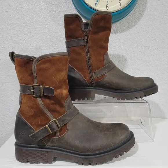 Bos. &amp; Co. ANOVA DK BROWN/REDWOOD Round Toe Boots