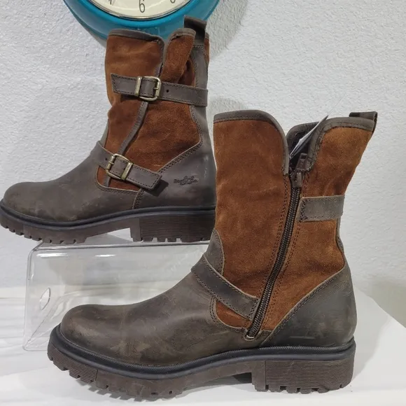 Bos. &amp; Co. ANOVA DK BROWN/REDWOOD Round Toe Boots