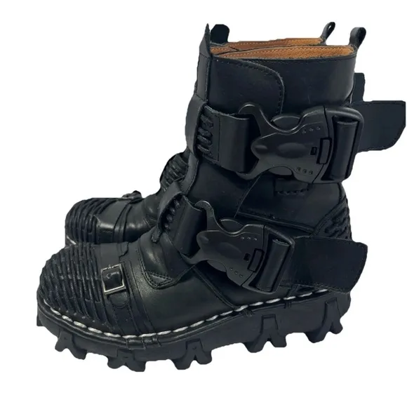 Boseton Goth Leather Boots Women’s 10 Men’s 8  Quality Leather Biker