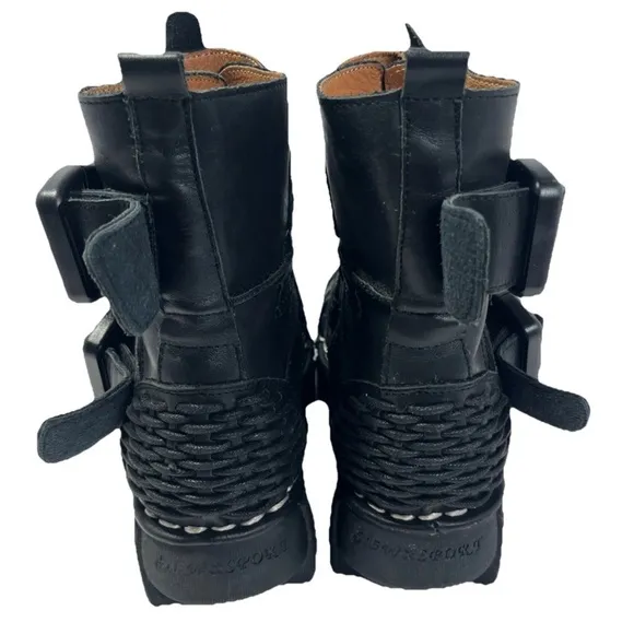 Boseton Goth Leather Boots Women’s 10 Men’s 8  Quality Leather Biker