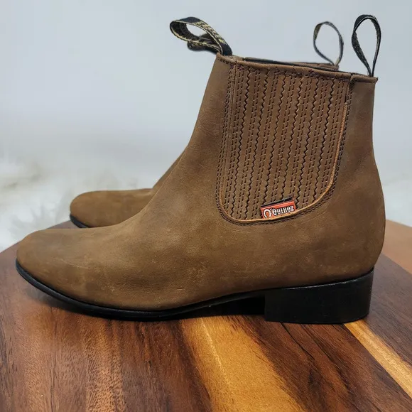 Botines Charro Quiroz Boots Leather Handcrafted Size 26 Mexico/ US 9