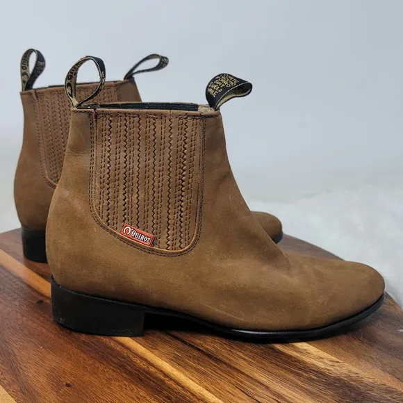 Botines Charro Quiroz Boots Leather Handcrafted Size 26 Mexico/ US 9